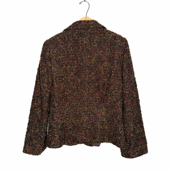 Lafayette 148 New York Multicolor Tweed 3 Button Blazer Brown Orange Size 10 - Picture 5 of 9